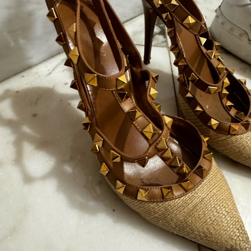 Valentino Brown Studded Women's Shoes